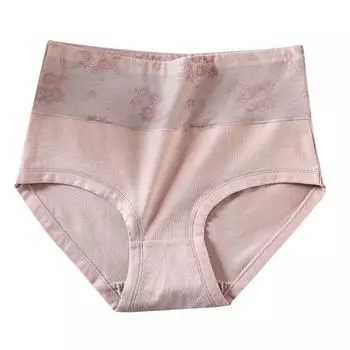 Хлопковое нижнее белье с высокой талией Нижнее белье с принтом Нижнее белье больших размеров Удобное облегающее нижнее белье для женщин без каких-либо отметин Трусы M