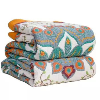 Хлопковое одеяло для кроватей, диванное полотенце в стиле бохо, летнее прохладное одеяло, повседневное одеяло, мягкое покрывало в виде мандалы, двусторонняя простыня 150x200cm