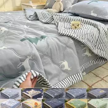 Хлопковое одеяло, пуховое одеяло/одеяло/утешитель, летнее роскошное одеяло, ледяное тонкое одеяло, 150 одеял для односпальной кровати 80X100cm Thin Quilts