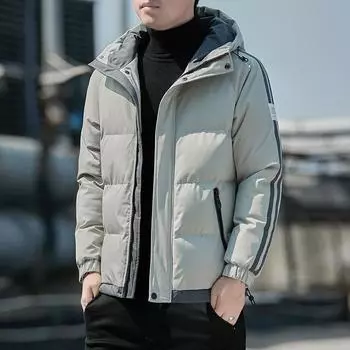 Хлопковое пальто для мужчин на осень и зиму, новое модное красивое большое утолщенное и теплое мужское хлопковое пальто с капюшоном, куртка для мужчин M