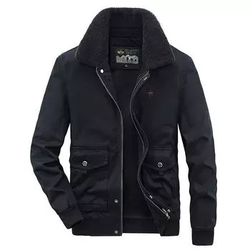 Хлопковое пальто мужское бархатное утолщенное зимнее с лацканами теплая куртка мужская молодежная повседневная куртка хлопковая мужская модная M