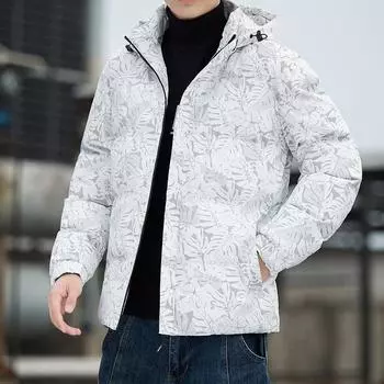 Хлопковое пальто мужское, новое осенне-зимнее бархатное утолщенное кленовое хлопковое пальто, пуховик, мужское модное брендовое зимнее пальто M