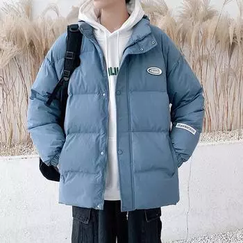 Хлопковое пальто мужское новое зимнее бархатное утолщенное хлопковое пальто хлопковая куртка мужская модная брендовая зимняя пуховая хлопковая куртка S