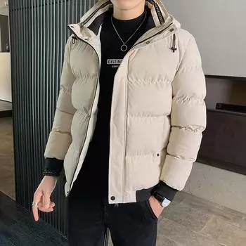 Хлопковое пальто мужское новое зимнее модное мужское хлопковое пальто утолщенное для мальчиков хлопковая куртка зимняя студенческая куртка M