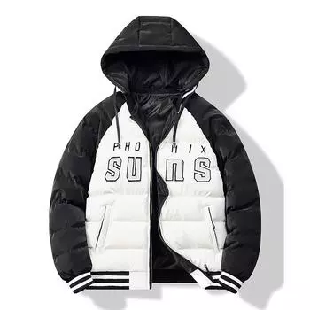 Хлопковое пальто мужское осенне-зимнее новое модное пальто с капюшоном свободное теплое повседневное зеленое утолщенное хлопковое пальто L