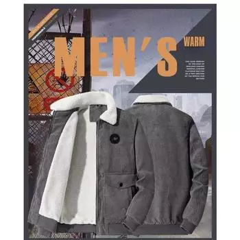 Хлопковое пальто мужское осенне-зимнее пальто вельветовая утолщенная овечья шерсть плюс бархатная куртка M