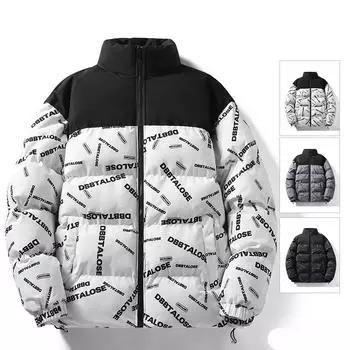 Хлопковое пальто, мужское пальто, осеннее и зимнее утолщенное хлопковое пальто, мужская корейская пуховая куртка M темно-серого