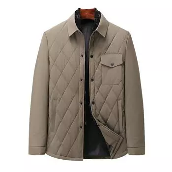 Хлопковое пальто мужское средней длины теплое повседневное хлопковое пальто стеганая куртка для мужчин среднего возраста куртка для папы M