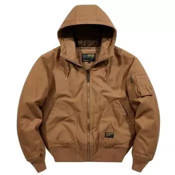 Хлопковое пальто мужское утолщенное свободное большое винтажное повседневное рабочее пальто с капюшоном хлопковое пальто мужское M чёрный