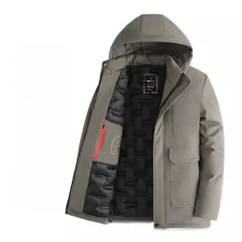 Хлопковое пальто, мужское утолщенное зимнее пальто, повседневное хлопковое пальто средней длины для молодежи и мужчин среднего возраста, верхняя хлопковая куртка XL