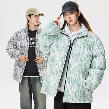 Хлопковое пальто мужское зимнее новое стильное ветрозащитное утолщенное свободное повседневное парное пальто модная спортивная утепленная хлопковая куртка мужская одежда S