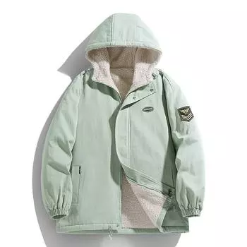 Хлопковое пальто мужское зимнее парное пальто из овечьего бархата большого размера в гонконгском стиле утолщенное теплое хлопковое пальто с капюшоном студенческое хлопковое пальто M