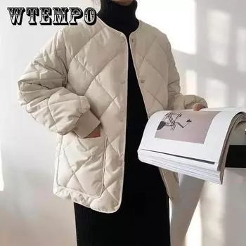 Хлопковое пальто, толстое пальто с круглым вырезом, свободный пуховик с бриллиантами для женщин XL