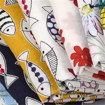 Хлопковое платье Cheongsam DIY юбка Летние тонкие хлопковые летние юбки Ткань с принтом Искусственные штаны против комаров Ткань 1*1.45m