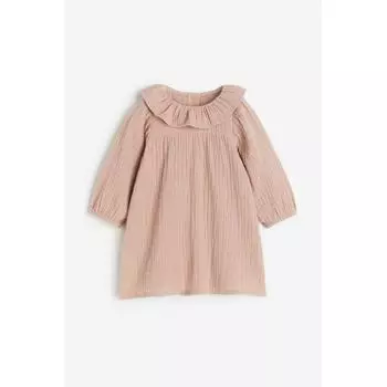 Хлопковое платье HM пудрово-розового цвета