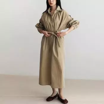 Хлопковое платье Johnature с длинным рукавом, женское весеннее корейское платье с завязками на талии, темпераментные платья S чёрный