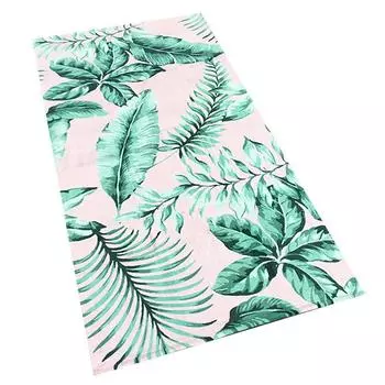 Хлопковое пляжное полотенце, утолщенный мультяшный принт, увеличенное пляжное полотенце. 160*80cm розовый