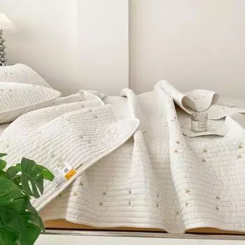 Хлопковое покрывало, комплект одеял, 1 шт./3 шт., однотонное стеганое покрывало на кровать, размер королевы, летнее покрывало, одеяло 150x230cm 1PC