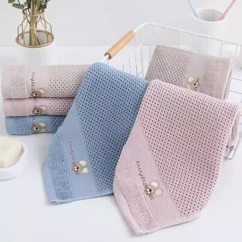 Хлопковое полотенце для лица 33x73 см Полотенца для душа Плавательный халат Спортивное полотенце Бытовая розовый