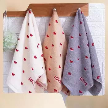 Хлопковое полотенце для ванной комнаты Love, толстое впитывающее мытье лица, полотенца для рук и тела, кухонная бытовая ткань для чистки 34x75 см 34x75cm белый