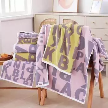 Хлопковое полотенце для взрослых, домашнее утолщенное впитывающее хлопковое полотенце для лица для мытья лица 35*75cm розовый