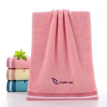 Хлопковое полотенце для взрослых, домашнее утолщенное впитывающее полотенце для лица, хлопковое полотенце для лица с вышивкой логотипа 35*75cm розовый