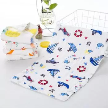 Хлопковое полотенце, гладкое, быстросохнущее, длинное, шестислойное, детское хлопковое квадратное полотенце для дома A