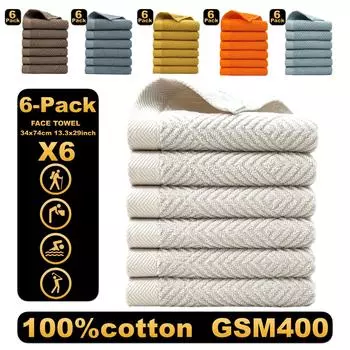 Хлопковое полотенце, шесть шт., хлопковое домашнее цветное полотенце для лица, ПОЛОТЕНЦЕ ДЛЯ ЛИЦА, теплое и удобное домашнее ежедневное средство первой необходимости, искусно сотканные полотенца 34*74CM