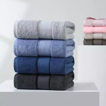 Хлопковое полотенце Утолщенный длинноволокнистый хлопок Взрослые бытовые Мягкие впитывающие воду безворсовые полотенца для гостиниц Удобные текстильные полотенца для дома 35*75cm