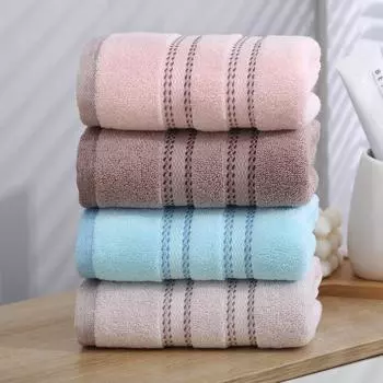 Хлопковое полотенце, впитывающее утолщенное мягкое полотенце для лица, подарочное полотенце для взрослых с вышивкой, домашнее хлопковое полотенце для мытья лица 34x72cm