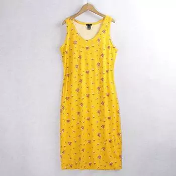 Хлопковое Высокоэластичное Облегающее Платье-футляр для Похудения Yellow bottom safflower M