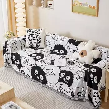 Хлопковое вязаное полностью обернутое полотенце из песочного волоса, универсальный чехол для дивана Four Seasons, чехол для дивана в Северной Европе, одеяло с защитой от кошачьих царапин 90*90cm