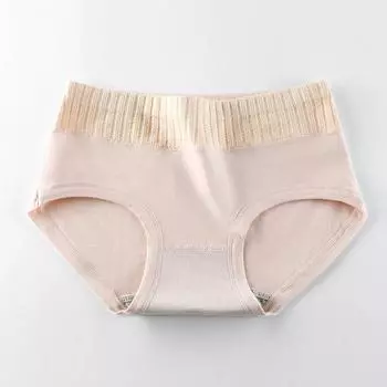 Хлопковое женское нижнее белье со средней талией, антибактериальное женское нижнее белье с треугольными чашечками, дышащее эластичное бесшовное нижнее белье L розовый