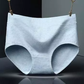 Хлопковое женское нижнее белье со средней талией, однотонное дышащее сексуальное треугольное белье со средней талией, нижнее белье минималистичного дизайна L абрикосовый