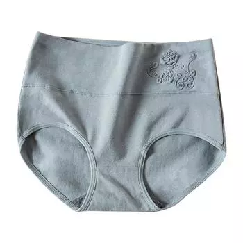 Хлопковое женское нижнее белье со средней талией и принтом, плотное дышащее простое и стильное нижнее белье большого размера XL