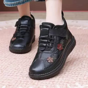 Хлопковые ботинки Женские зимние теплые женские туфли Легкие зимние хлопковые туфли Женские плоские мягкие хлопковые туфли Женская обувь