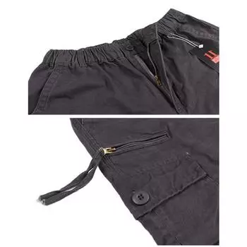 Хлопковые брюки-карго Мужские повседневные брюки Эластичный пояс Брюки больших размеров Брюки с несколькими карманами Модные строительные брюки M хаки