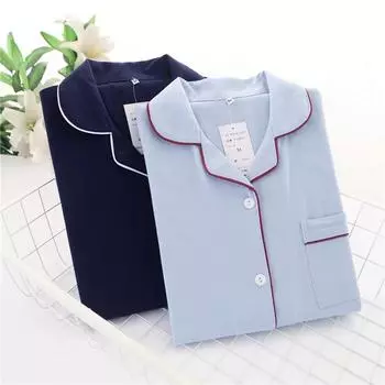 Хлопковые брюки с длинными рукавами, женские пижамы, простой стиль, длинная пижама для мужчин и женщин, домашний сервис M