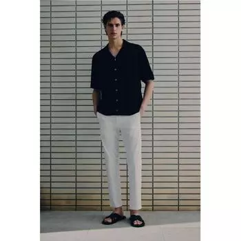 Хлопковые брюки узкого кроя HM, белые