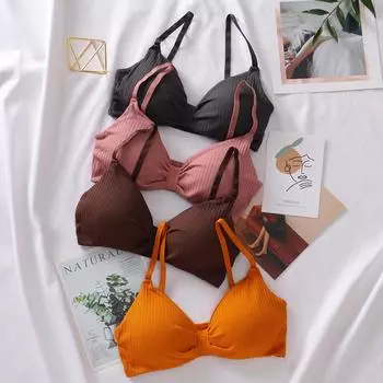 Хлопковые бюстгальтеры пуш-ап для женщин, сексуальное женское белье, бюстгальтер с регулируемыми бретелями, бюстгальтер без косточек, женский бюстгальтер без косточек, бесшовное нижнее белье One Size темно-серого