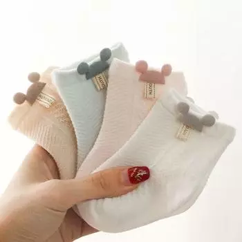Хлопковые чулки для новорожденных, дышащие короткие носки, модные сетчатые носки