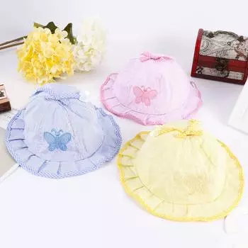 Хлопковые детские аксессуары для девочек, детские солнцезащитные шапки, хлопковые детские шапки, детские шапки-бабочки, шапки