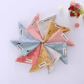 Хлопковые детские нагрудники, треугольная бандана, водопоглощающий нагрудник, ткань для еды, антигрязный аксессуар, детский шарф для мальчиков и девочек, детские вещи