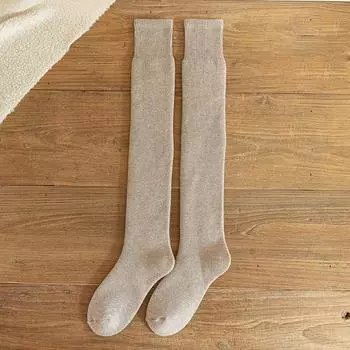 Хлопковые длинные облегающие гольфы однотонные выше колена модные гетры осенне-зимние