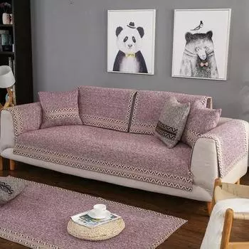 Хлопковые и льняные чехлы для диванов для гостиной, угловой диван, чехол для дивана, Нескользящий чехол для дивана, шезлонга, чехлы для дивана для гостиной, домашний декор 60x60cm 1pcs