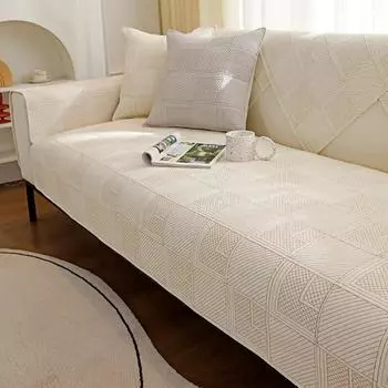 Хлопковые и льняные чехлы для диванов L-образные Чехлы для угловых диванов для гостиной 1/2/3/4 сиденья Чехлы для диванов Нескользящие универсальные чехлы для диванов 70x70cm 1pcs