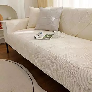 Хлопковые и льняные чехлы для диванов L-образные Чехлы для угловых диванов для гостиной 1/2/3/4 сиденья Чехлы для диванов Нескользящие универсальные чехлы для диванов 45cm pillowcase 1pcs