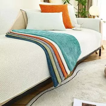 Хлопковые и льняные чехлы на диваны, универсальные плетеные толстые флоковые Нескользящие диванные подушки, чехлы для мебели, пылезащитный чехол на четыре сезона 70x70cm 1pcs