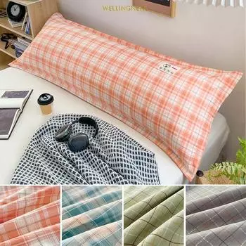 Хлопковые и льняные одинарные двойные наволочки для пар. Мягкие и удобные наволочки для кроватей. 48x120cm 1pc розовый