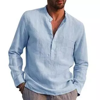 Хлопковые и льняные рубашки, мужские свободные однотонные рубашки с карманами и длинными рукавами на пуговицах, повседневные мужские белые, черные рубашки для мужской одежды S белый